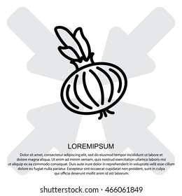 Web line icon. Onion bulb