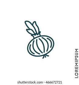 Web line icon. Onion bulb