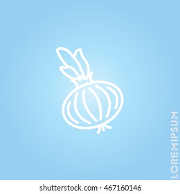 Web line icon. Onion bulb