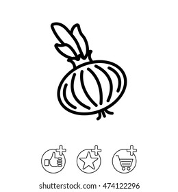 Web line icon. Onion bulb