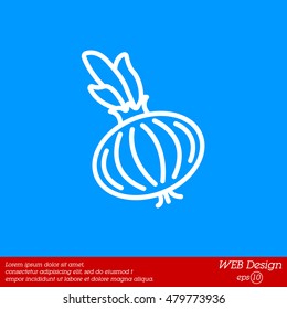 Web line icon. Onion bulb