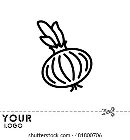 Web line icon. Onion bulb