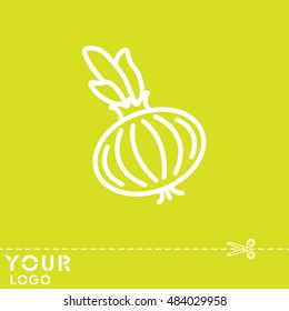 Web line icon. Onion bulb