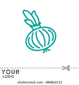 Web line icon. Onion bulb