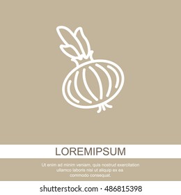 Web line icon. Onion bulb