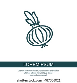 Web line icon. Onion bulb