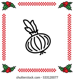 Web line icon. Onion bulb