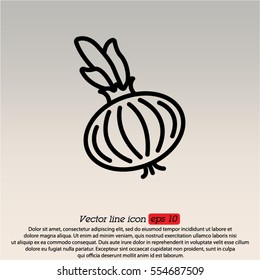 Web line icon. Onion bulb