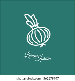 Web line icon. Onion bulb