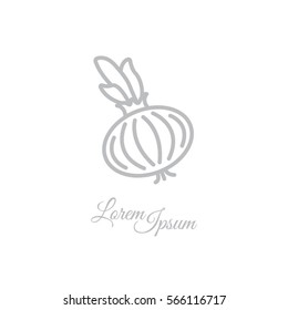 Web line icon. Onion bulb