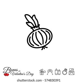 Web line icon. Onion bulb