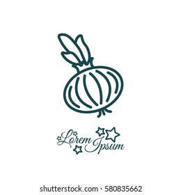 Web line icon. Onion bulb