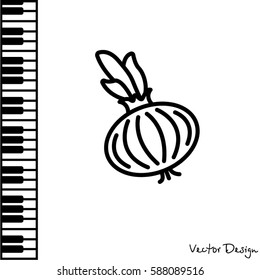 Web line icon. Onion bulb