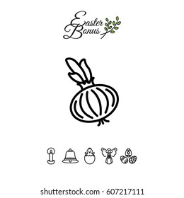 Web line icon. Onion bulb