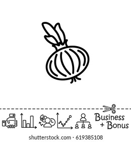 Web line icon. Onion bulb