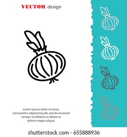 Web line icon. Onion bulb