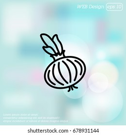 Web line icon. Onion bulb