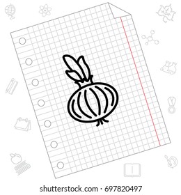 Web line icon. Onion bulb