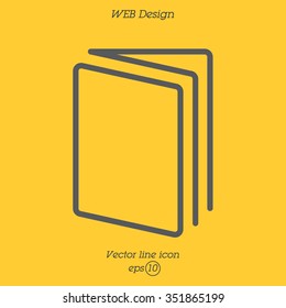 Web line icon. Open book