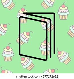 Web line icon. Open book