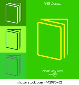Web line icon. Open book