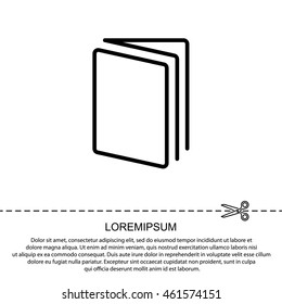 Web line icon. Open book