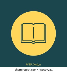 Web line icon. Open book