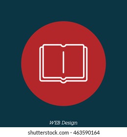Web line icon. Open book