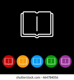 Web line icon. Open book