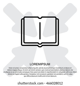 Web line icon. Open book
