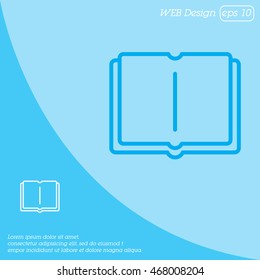 Web line icon. Open book