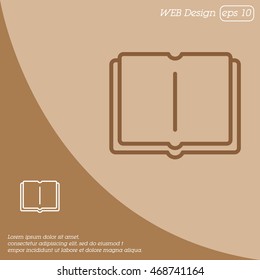 Web line icon. Open book