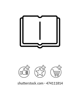 Web line icon. Open book