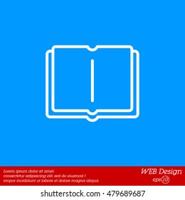 Web line icon. Open book