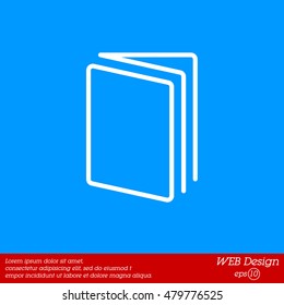 Web line icon. Open book
