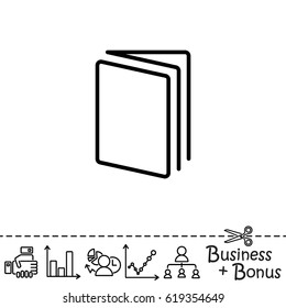 Web line icon. Open book