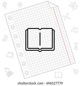 Web line icon. Open book