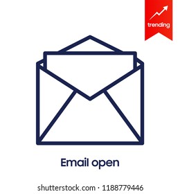 Web line icon. Open envelope