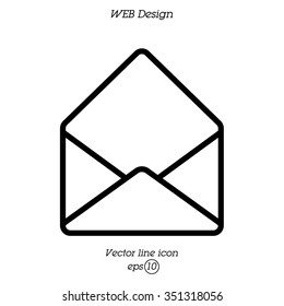Web line icon. Open envelope