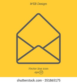 Web line icon. Open envelope