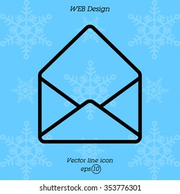 Web line icon. Open envelope