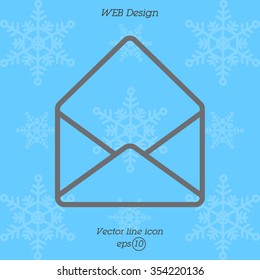 Web line icon. Open envelope