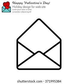 Web Line Icon. Open Envelope