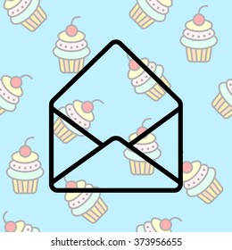 Web line icon. Open envelope