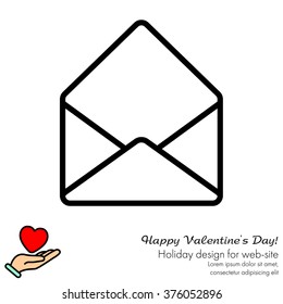 Web line icon. Open envelope