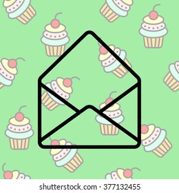 Web line icon. Open envelope