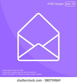 Web line icon. Open envelope