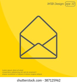 Web line icon. Open envelope