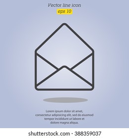 Web line icon. Open envelope