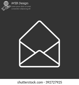 Web line icon. Open envelope